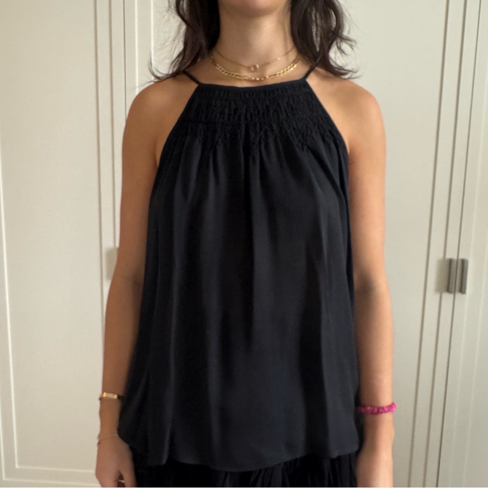 Joie Black 100% silk Halter Blouse top size XS